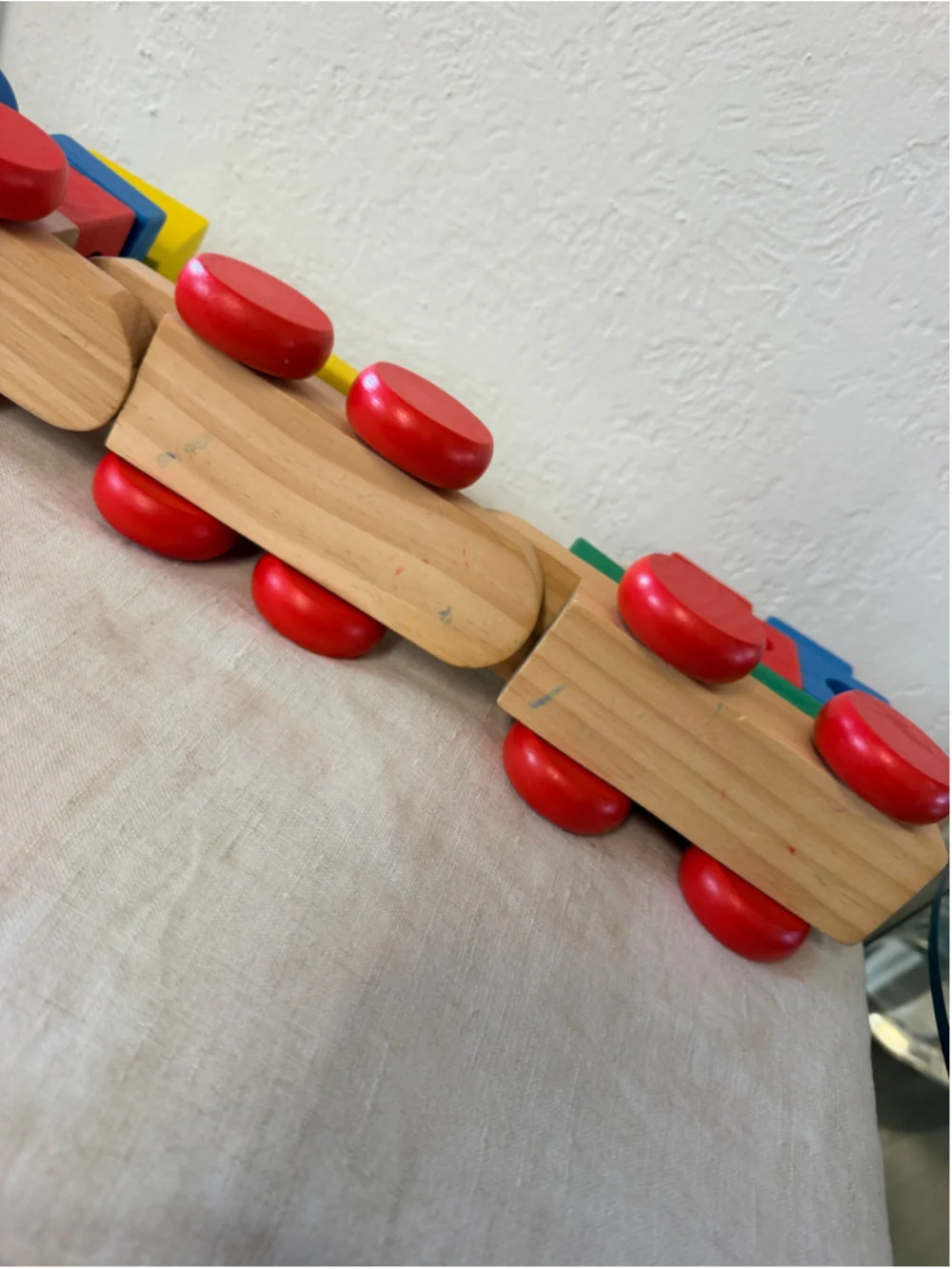 Melissa & Doug Classic Wooden Stacking Train Colorful Blocks Toddler Toy